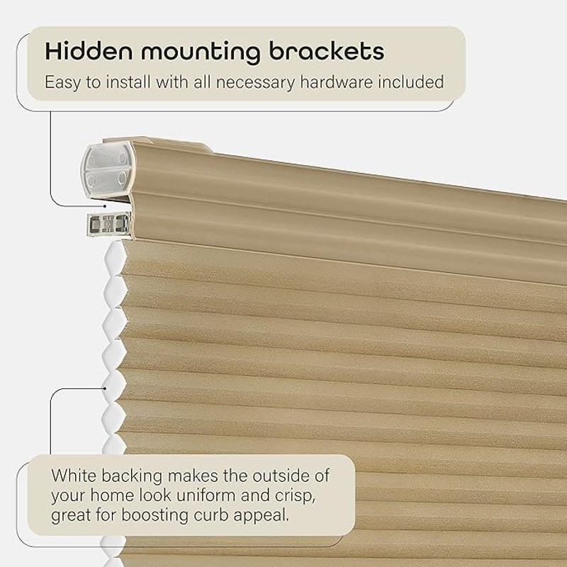 35×64 Achim Cordless Top Down Honeycomb Cellular Shade Wheat