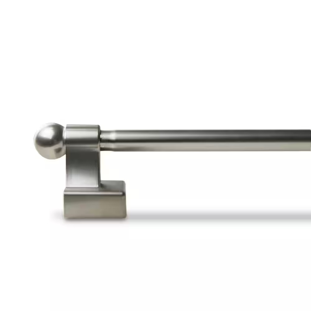 17 In. – 30 In. Single Curtain Rod in Satin Nickel