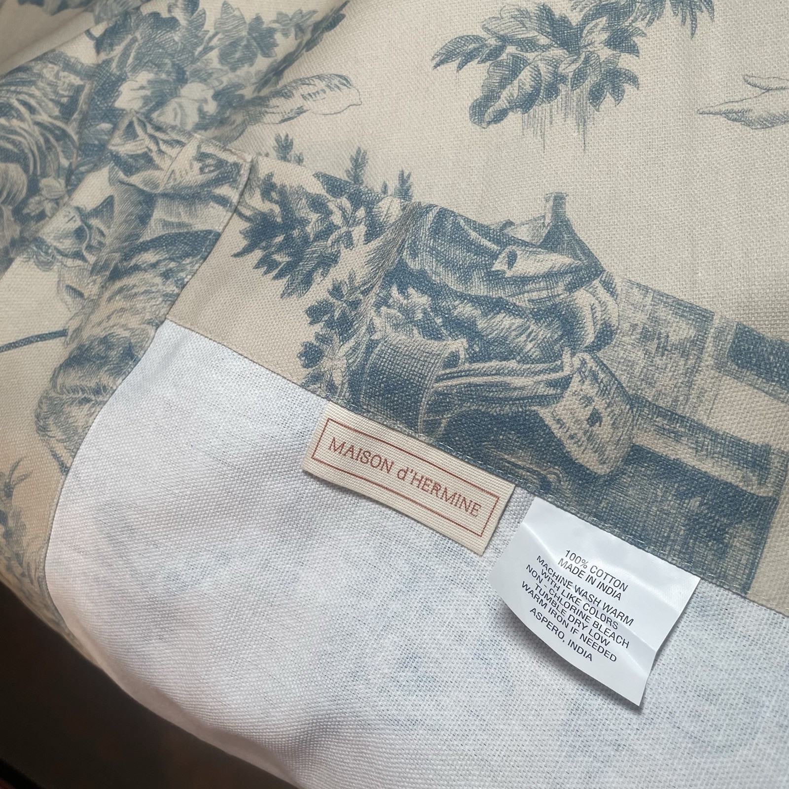1 Maison d’ Hermine THE MILLER DENIM cotton CURTAIN PANEL back tab 50 X 84 NEW