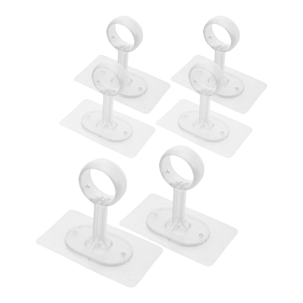 6Pcs Reusable ABS Ceiling Mounted Curtain Rod Brackets Transparent No Drilling