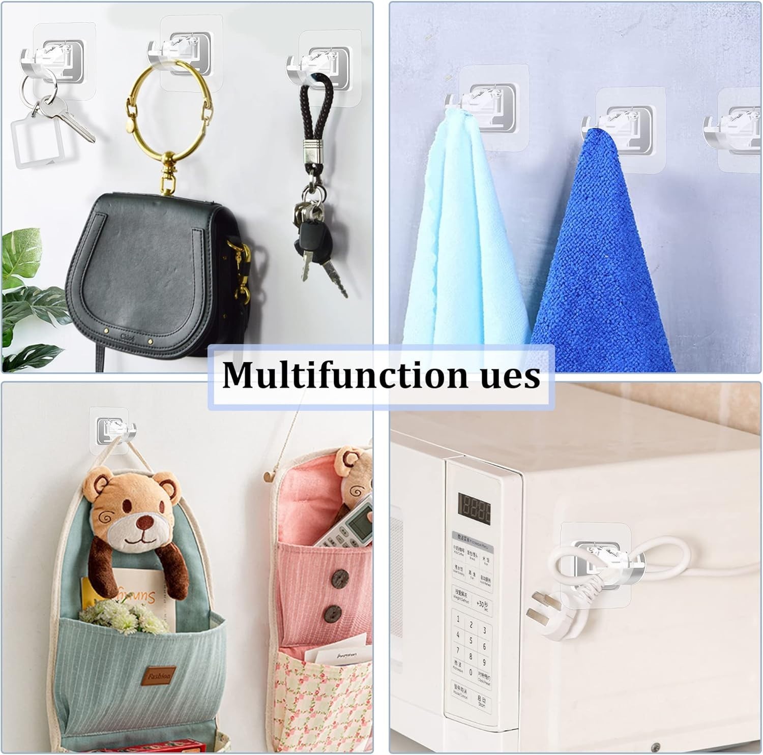 Self Adhesive Transparent Curtain Rod Brackets Set for Bathroom and Home