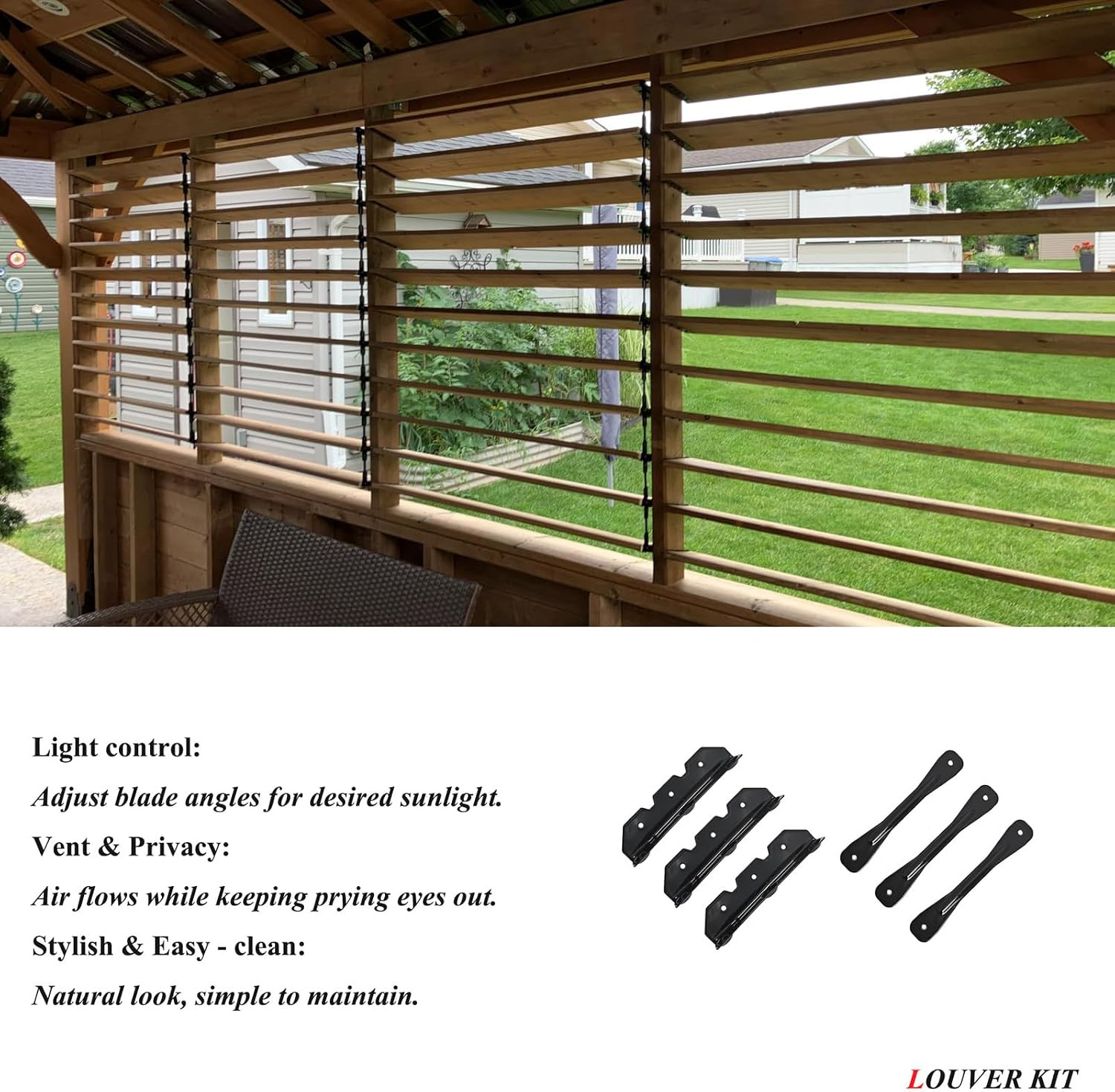Deck Sunblind System Brackets, Louver Hardware System for Blinds and Shutters, H