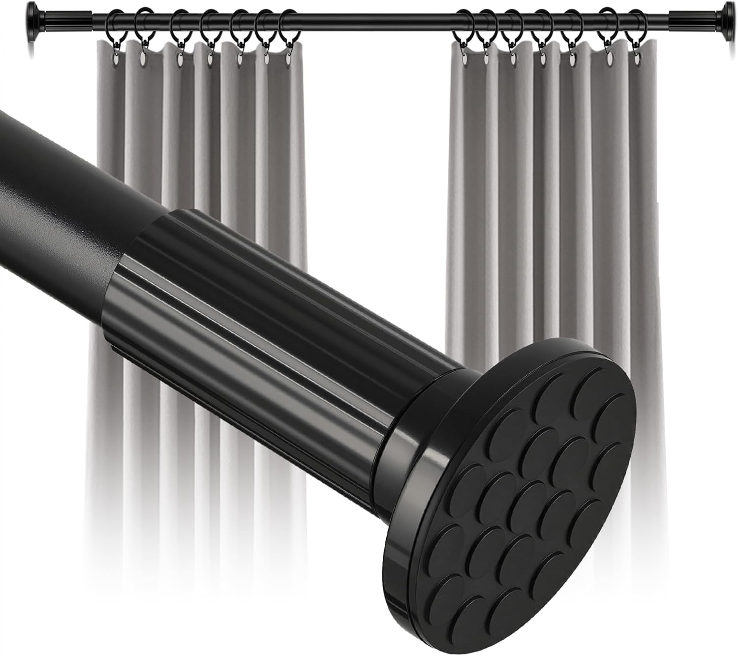 Tension Curtain Rod No Drilling 5–68In (4Ft), Outdoor Curtain Rods for Patio Win