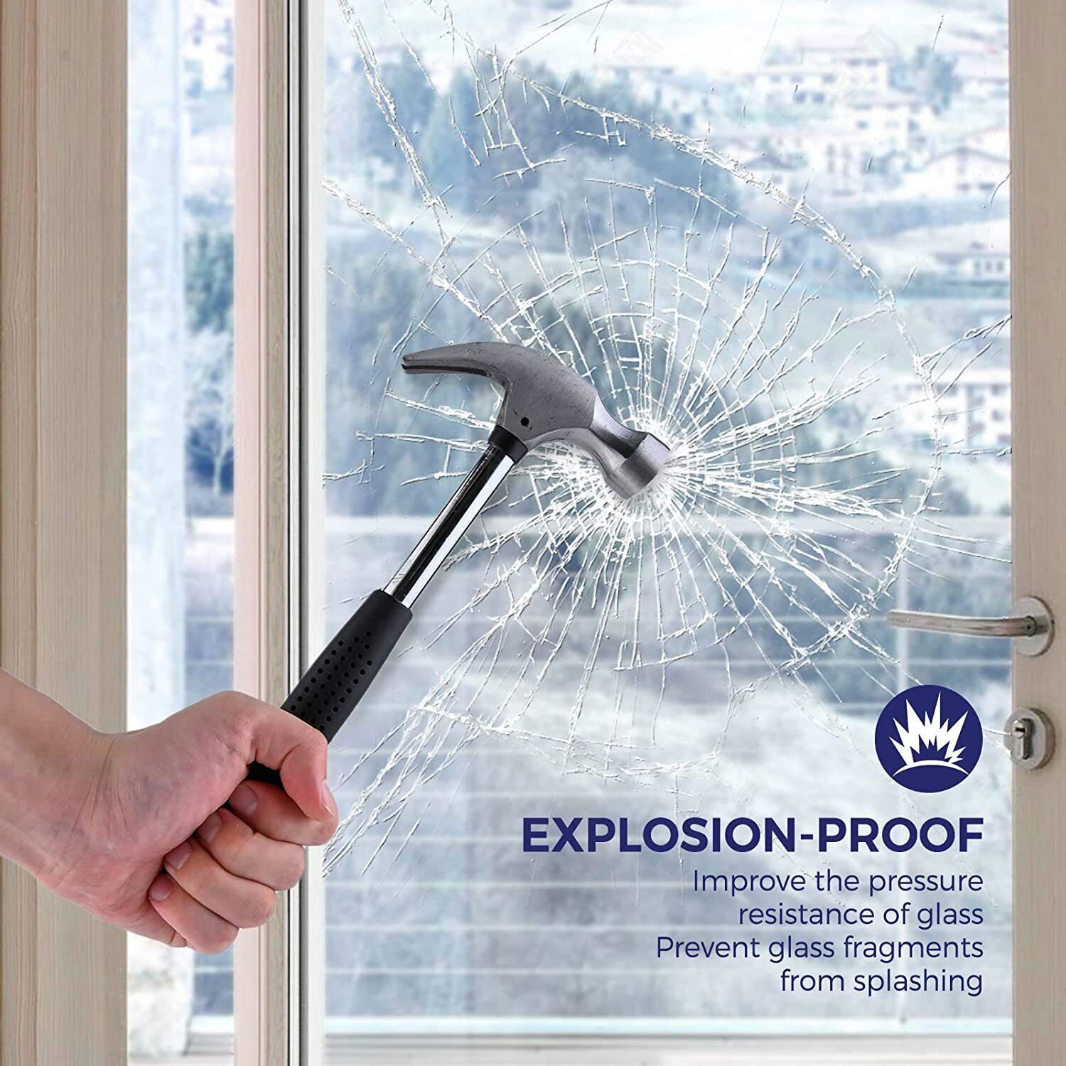 4/8Mil Security Window Film Clear Self-Adhesive Anti Shatter Glass UV Protection