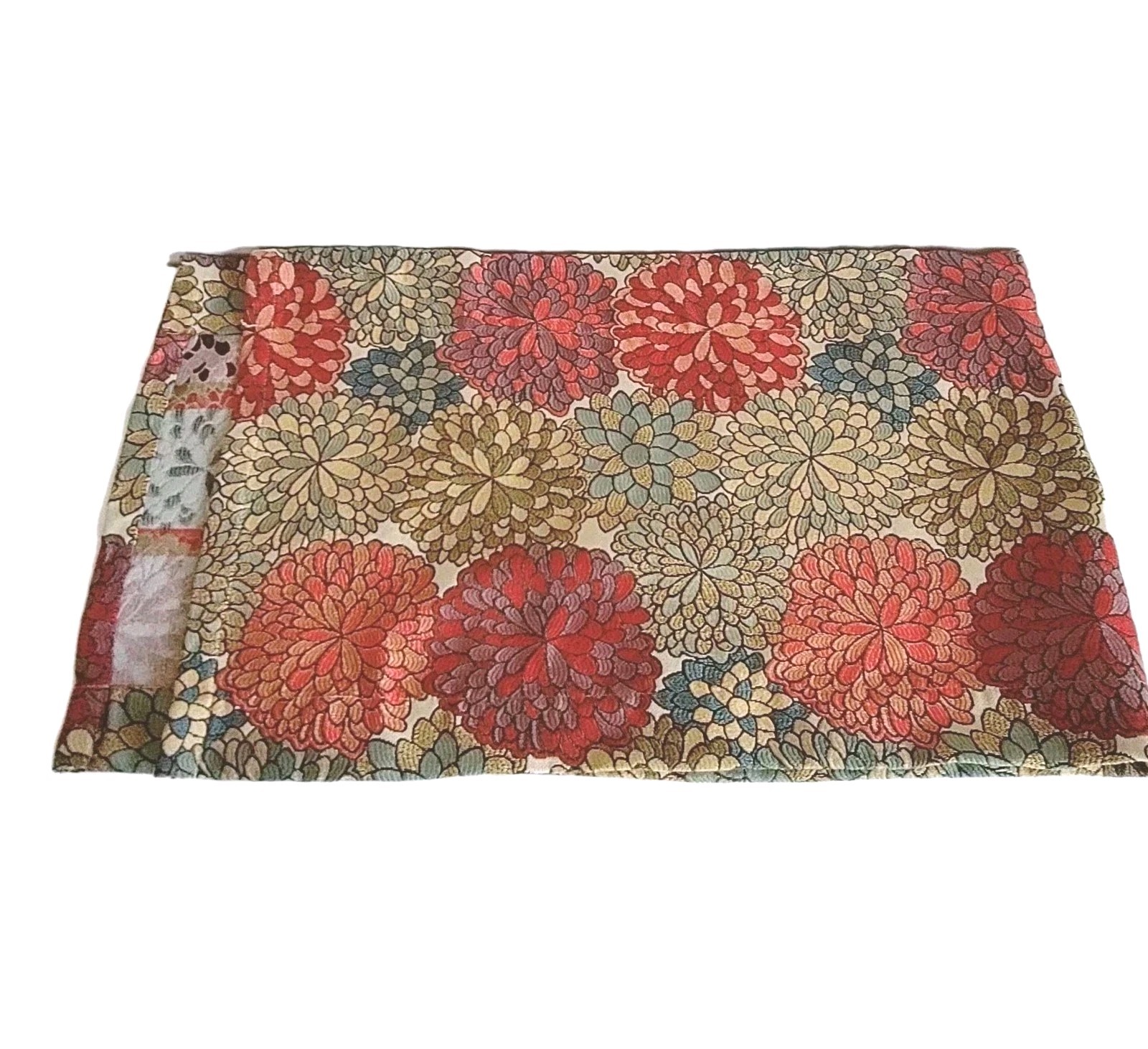 Modern Maximalist Mums Tapestry Valance 54×16 Bold Blooms Floral Woven Jacquard