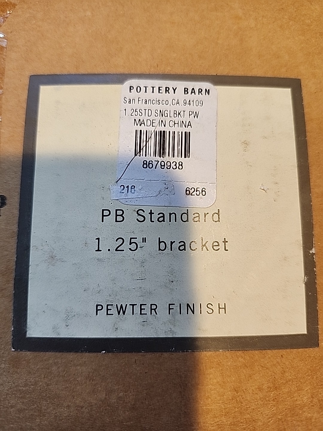 Pottery Barn Standard 1.25″ Single Bracket Pewter Curtain Rod Bracket