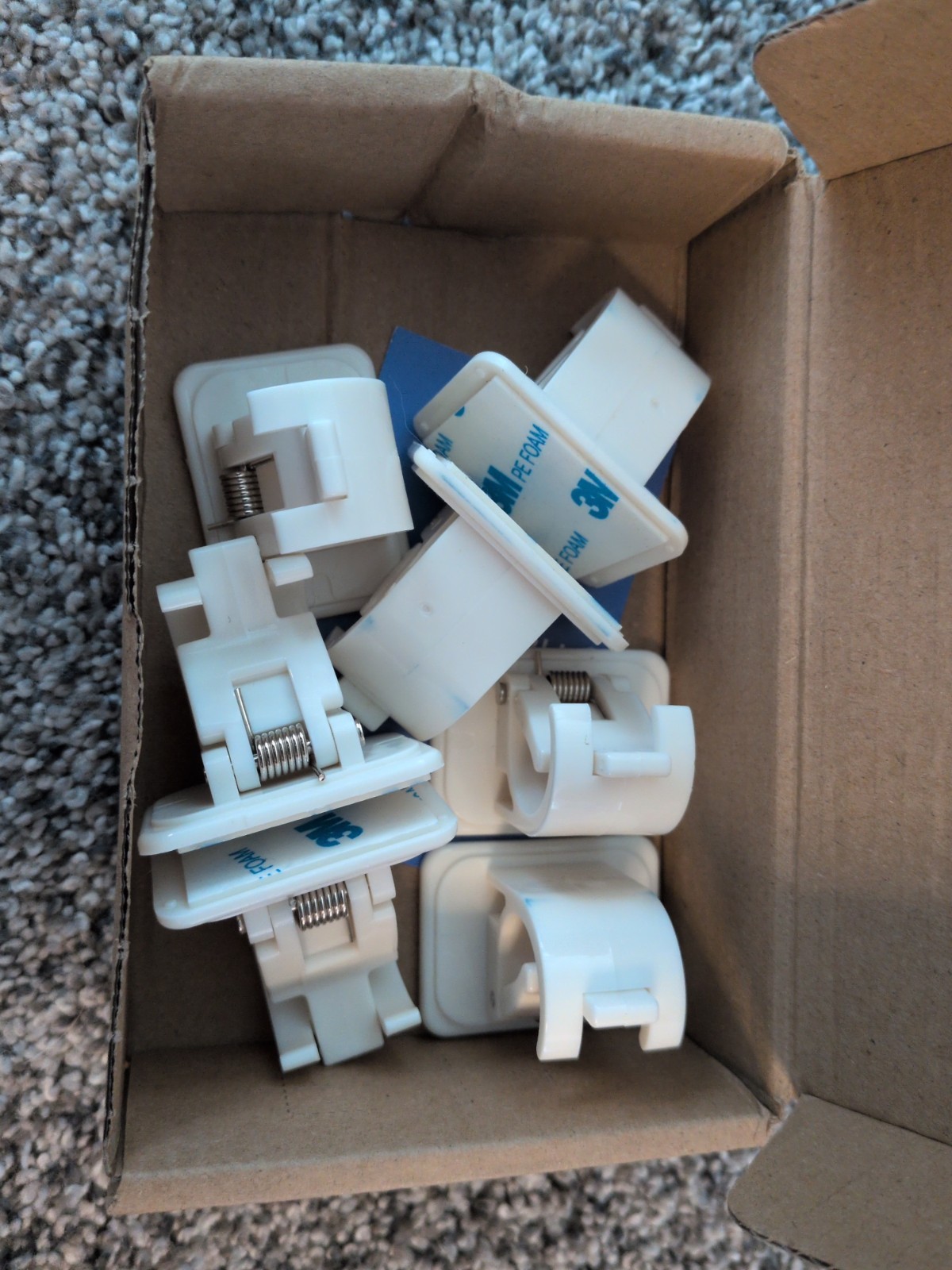 7 Pc No Drill Curtain Rod Brackets, Nail Free Adjustable, stick on