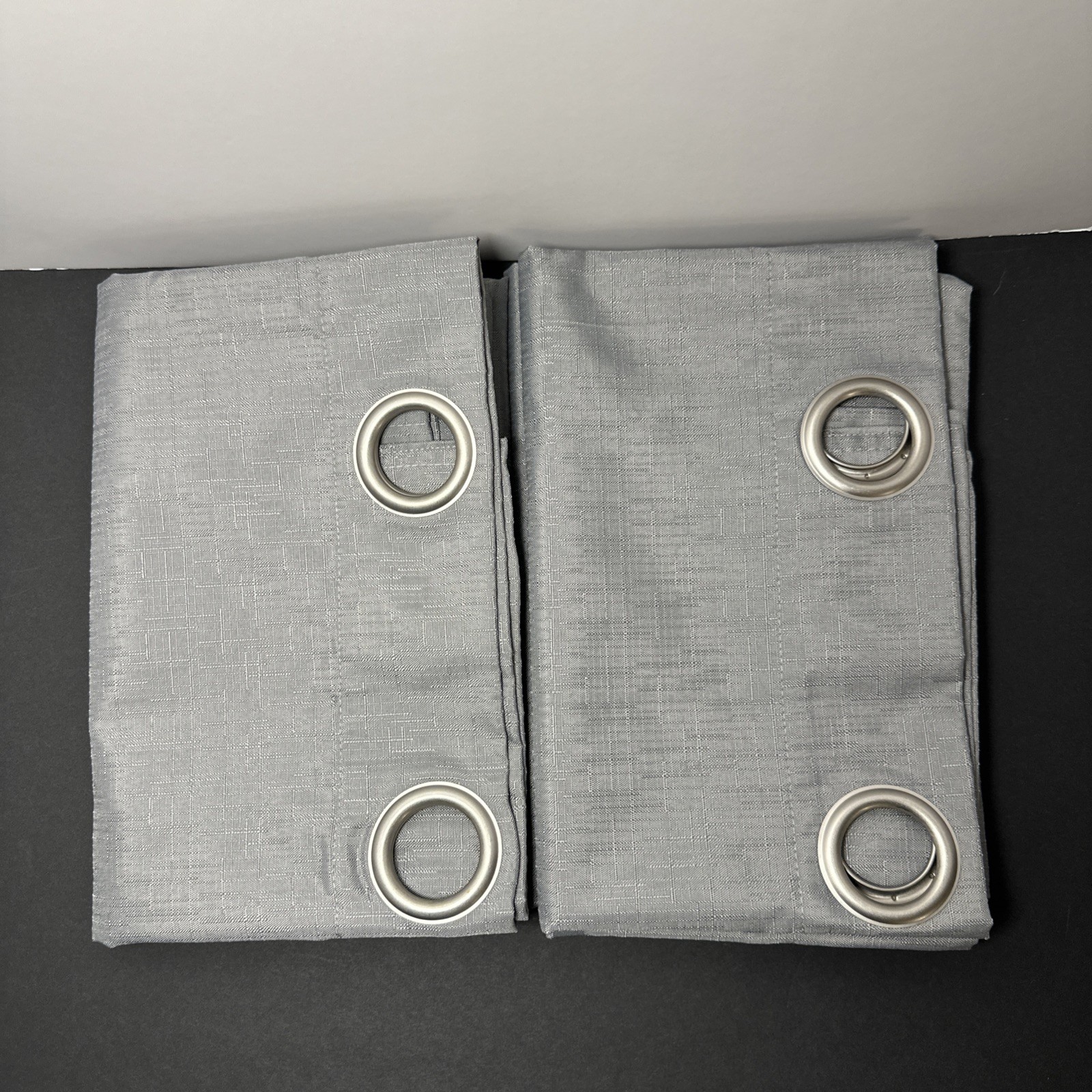 Eclipse Dayton Grey Blackout Curtain Panels 42” x 63” Set of 2 Thermal Grommet