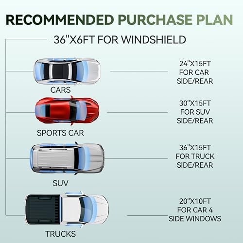 2Ply Premium Window Tint Film for Car 24”in x 10’ft (25% 24in×10ft Vlt:25%