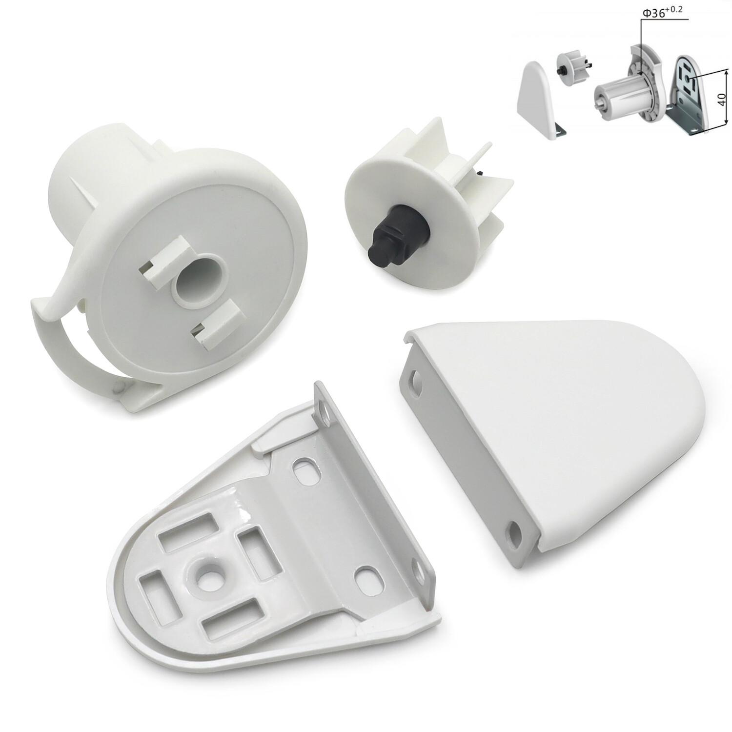 Indoor/Outdoor Sunshade Roller Blinds Bracket Curtain Control End For 38mm Tube