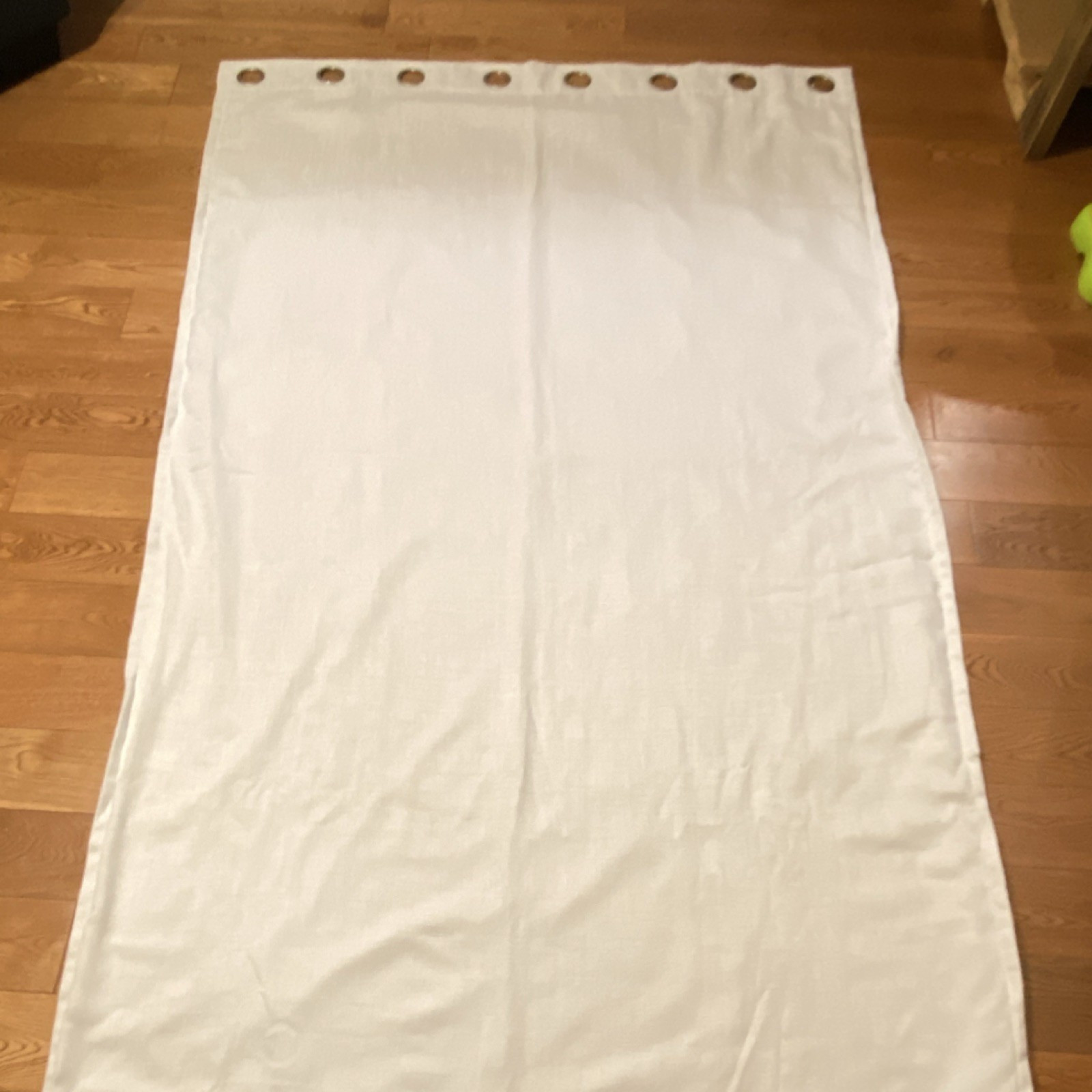 White Grommet Curtain Panel 52 x 84 in Polyester Viscose Lined Classic Style