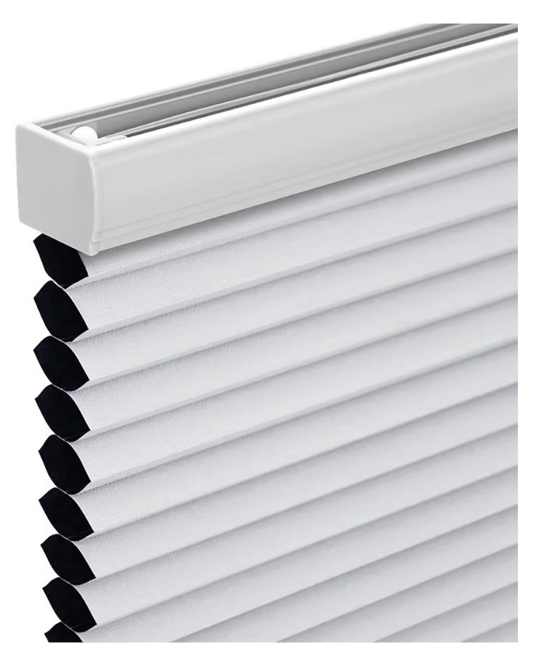 White Cordless Cellular Blinds Blackout Fabric Window Frame Mounted 33 x 72 in