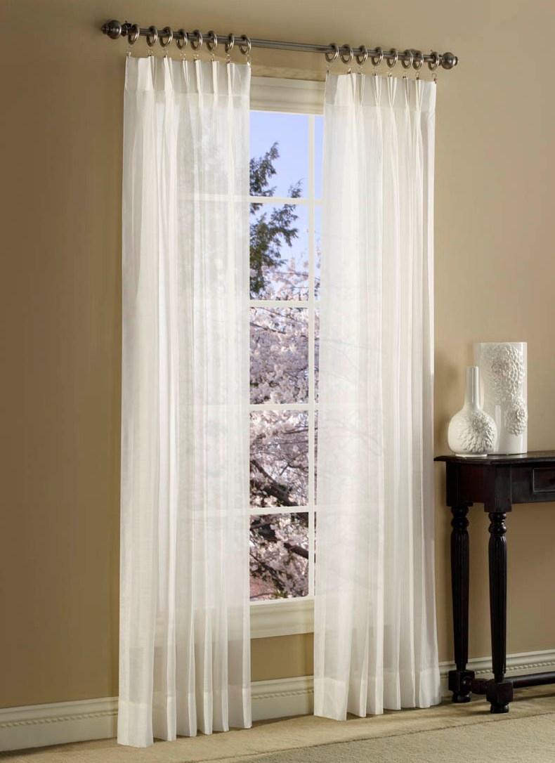SPLENDOR BATISTE CURTAINS PINCH PLEATED SHEER DRAPERIES