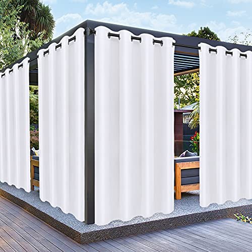Outdoor Curtains for Patio Waterproof 52″W x 84″L (Pack of 1) White