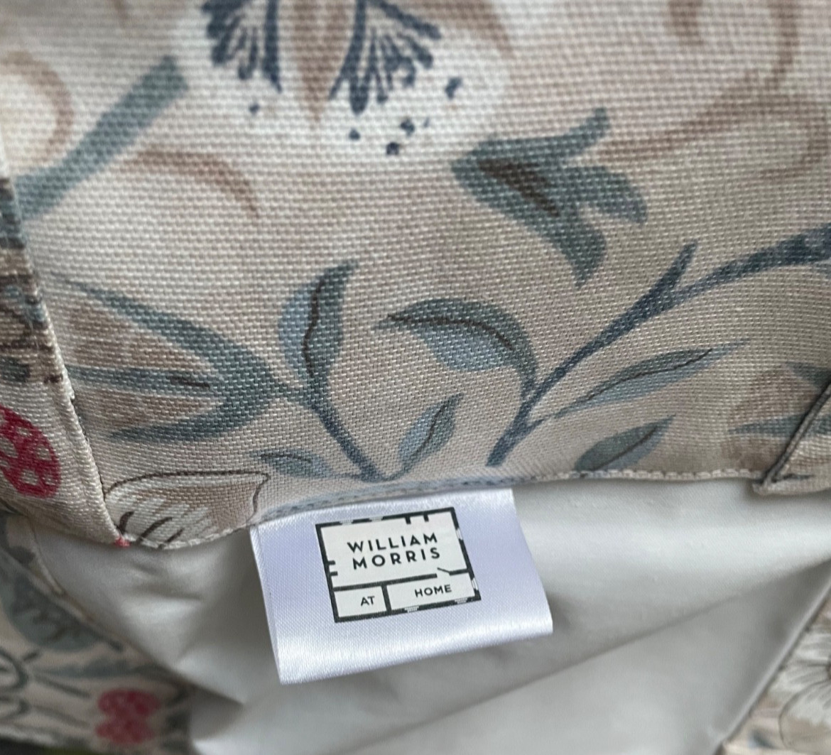 NEW William Morris 2pc BLACKOUT Strawberry Thief Hessian Window Curtain 50″x84″