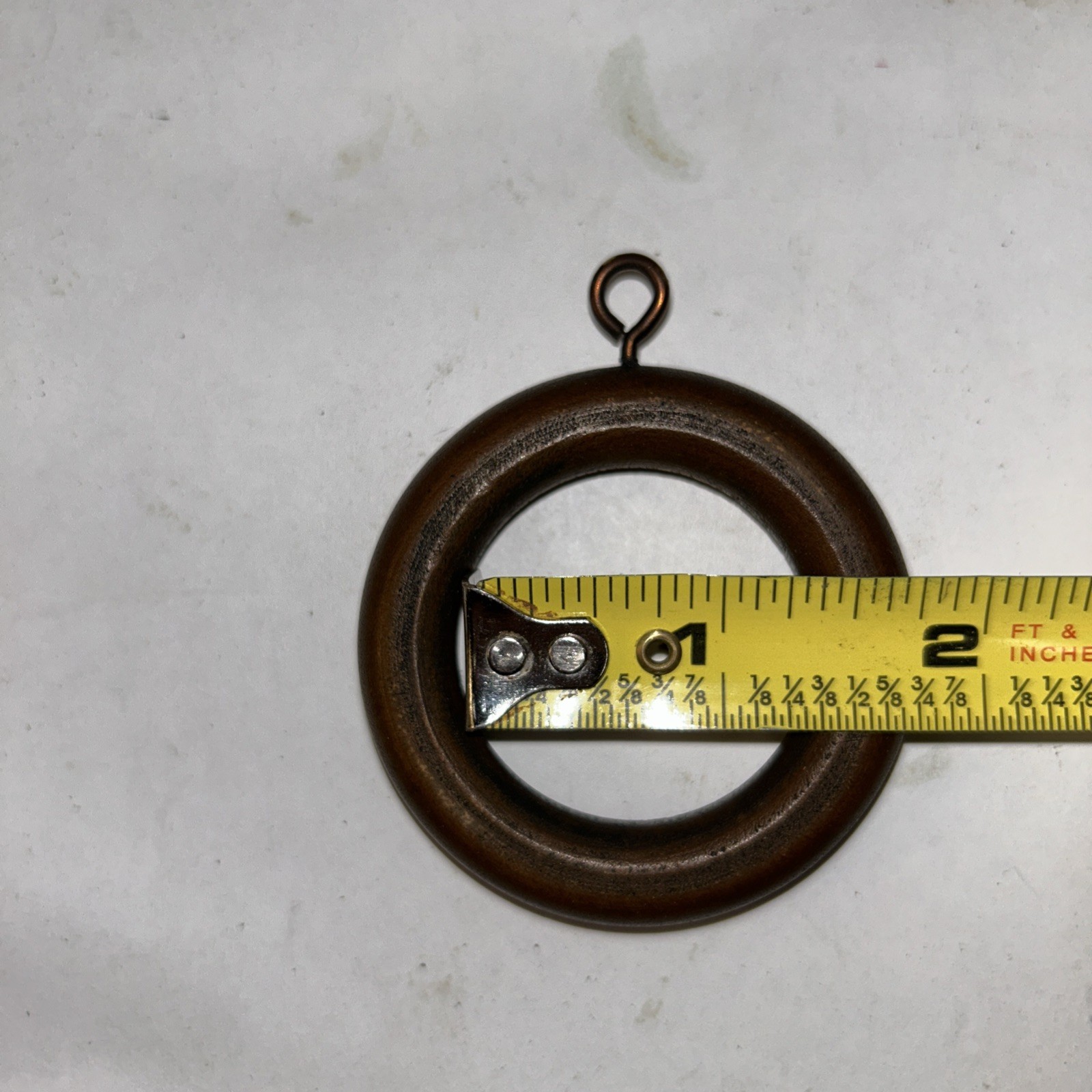 Dark Brown Wood Drapery Rings Small Set of 8