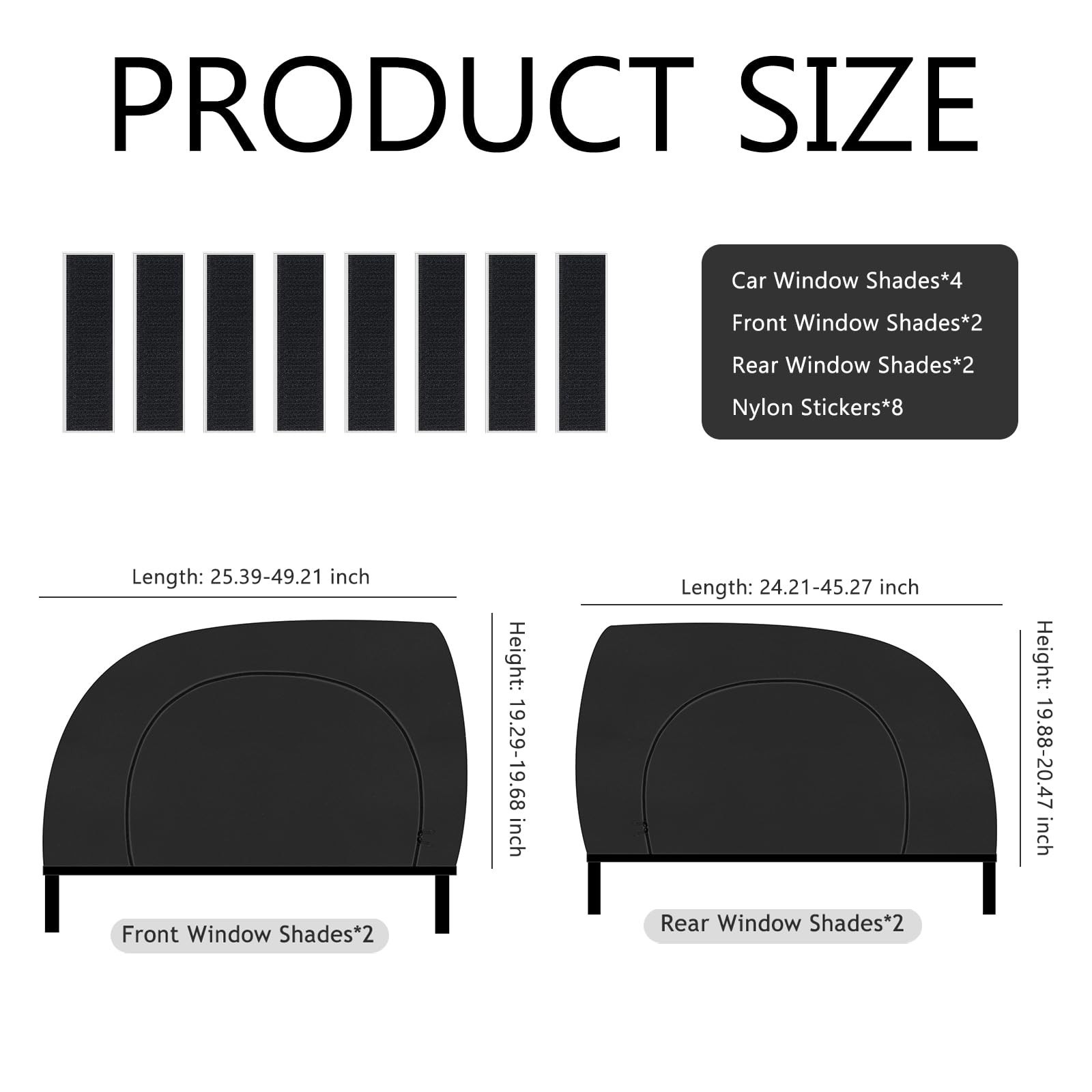4PCS Zipper Car Window Shades for Side Window,Mesh & Blackout Car Windows Scr…