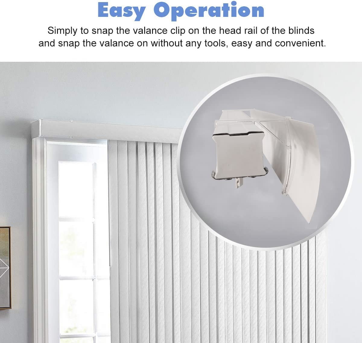 8pcs Valance Clips 3.5″ Hidden Retainer Holders for Vertical Blinds Clear