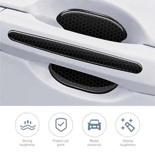 Car Door Bowl and Handle Protectors, Anti-scratch Waterproof Paint 8 PCS Black