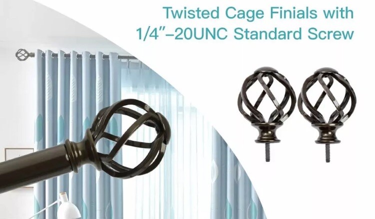 VOREFF Twisted Cage Decorative Coffee Brown Finials. Set Of 2. Never Used