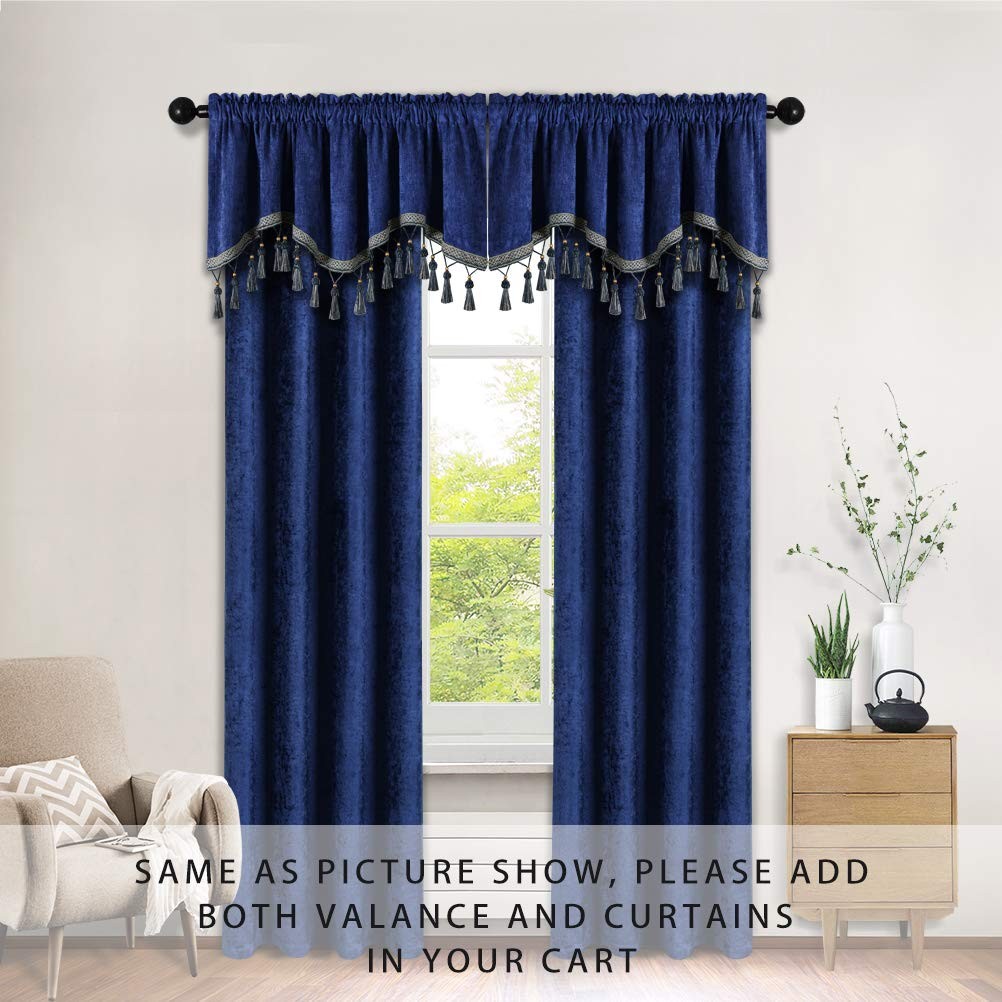 Elkca Double-Sided Chenille Window Curtains Tier For Kitchenrod Pocketroyal