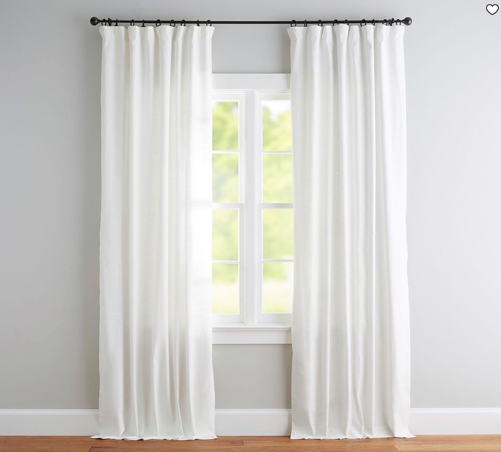 Pottery Barn Emery Linen Blackout Curtain Panel- White 100″W x 116″L $500+