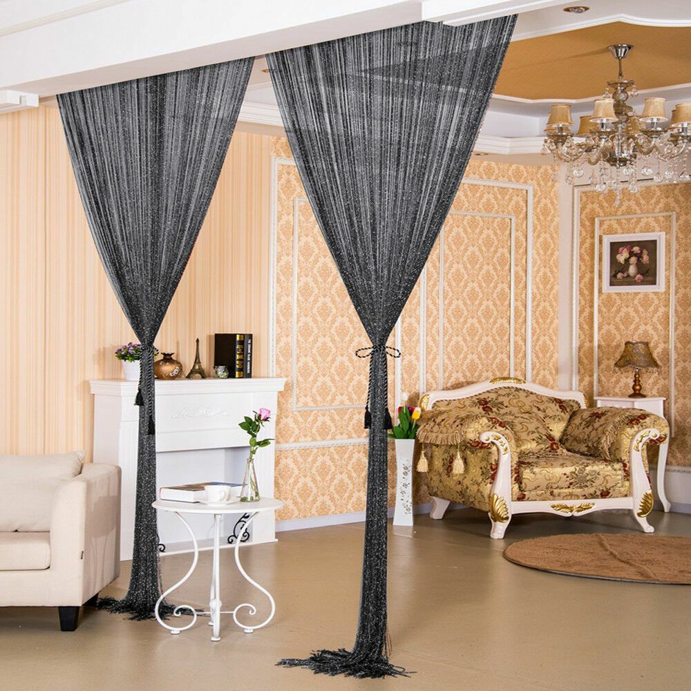 2M Plain String Door Curtain Panel Tassel Room Divider Fringe Window Hang 2021