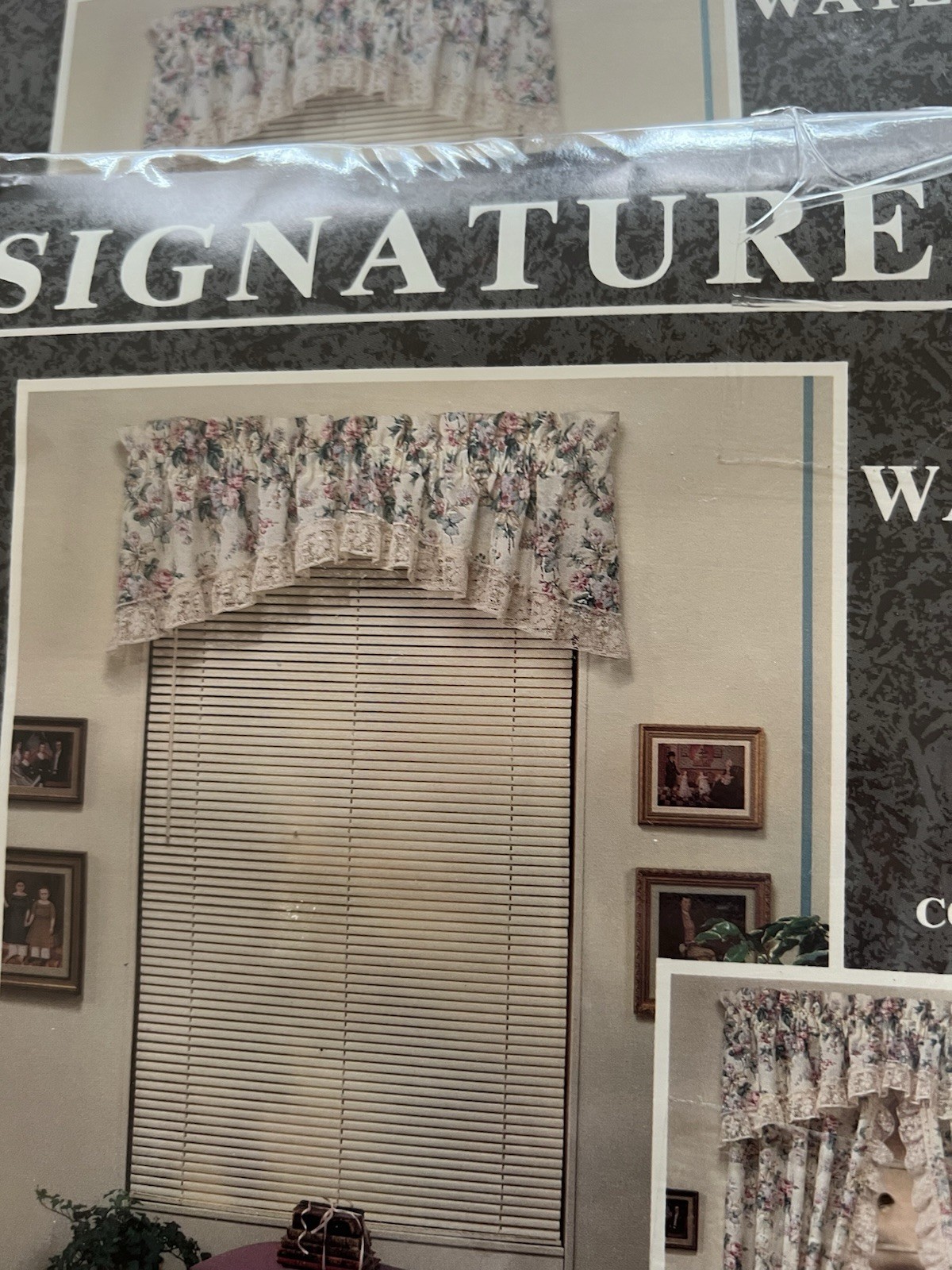 3 NIP Floral Valances Pattern Charlene By Crown Crafts Linens Cottage Flowers