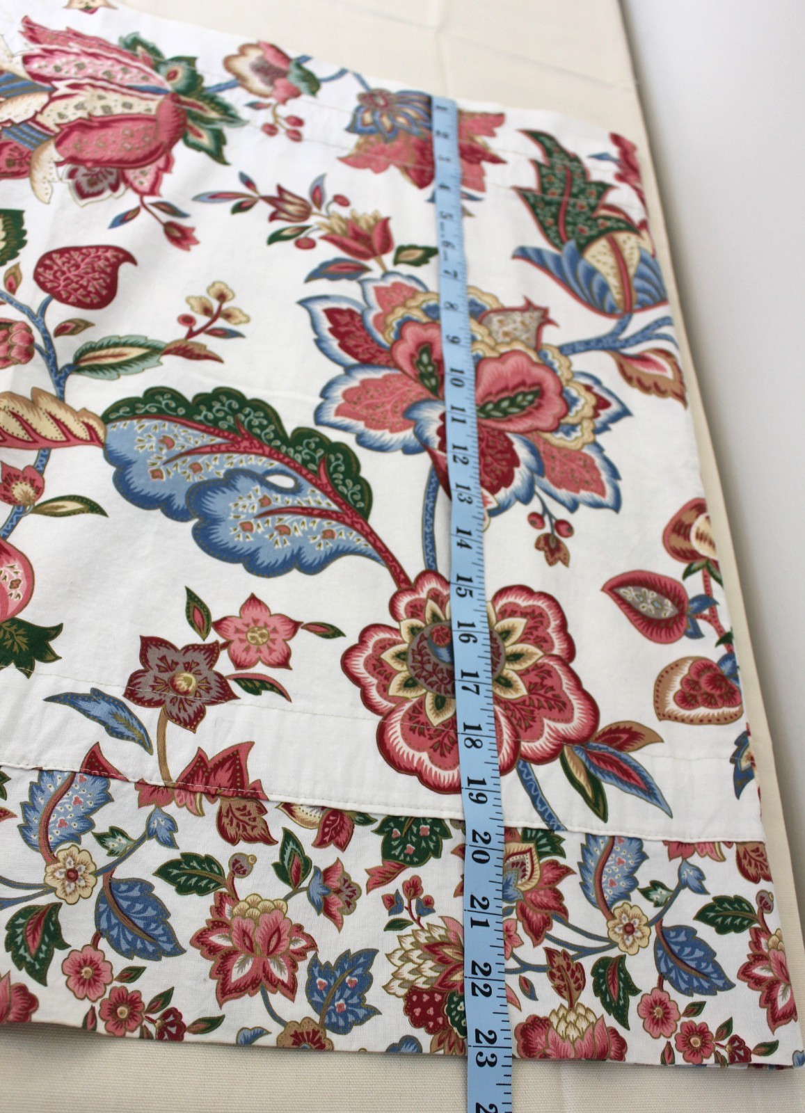 Custom Jacobean Floral Knightsbridge Valance 77×23 Dual Header Vintage 1990s