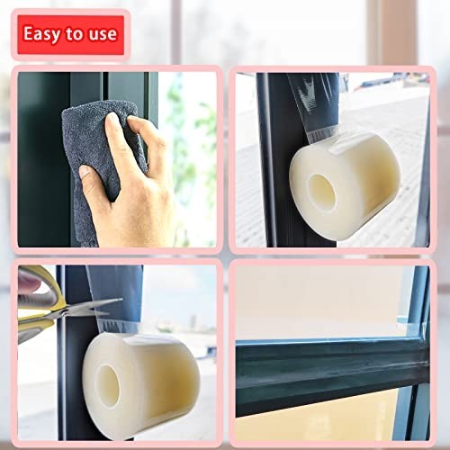Window Weather Sealing Tape 3″ x 165FT – AC Insulation, No Residue, Clear