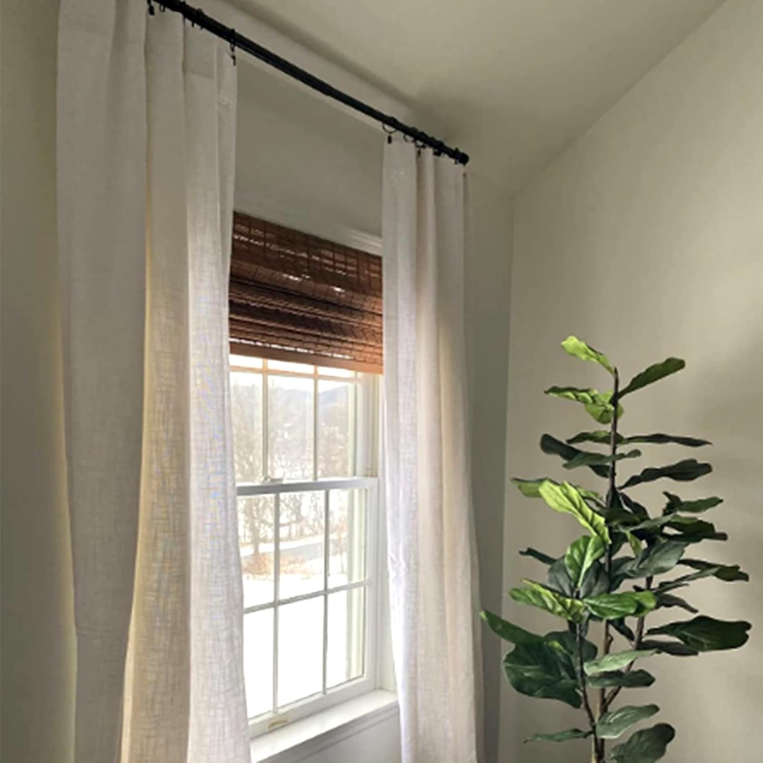 WeeksEight 44 Pack Bronze Curtain Rings with Clips, Curtain Hooks Hangers Cli…