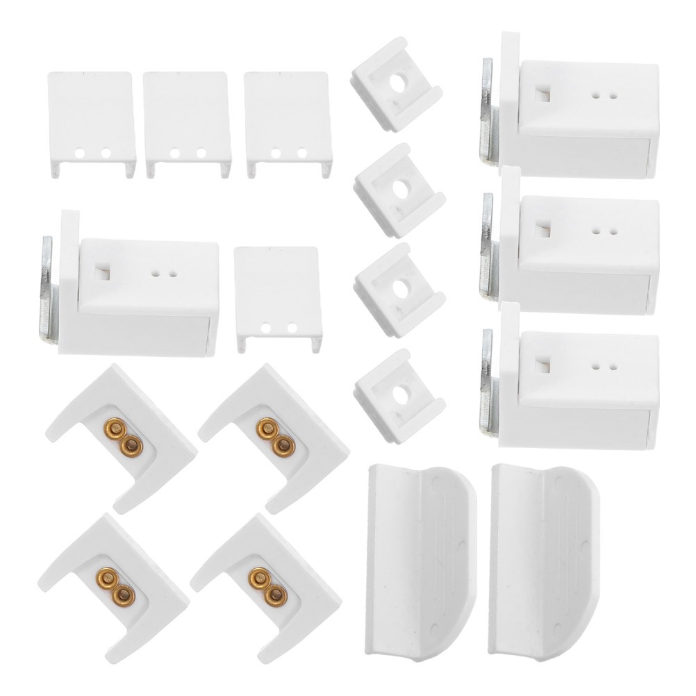 18Pcs White Vertical Blind Repair Brackets ABS Copper Stainless Steel Parts