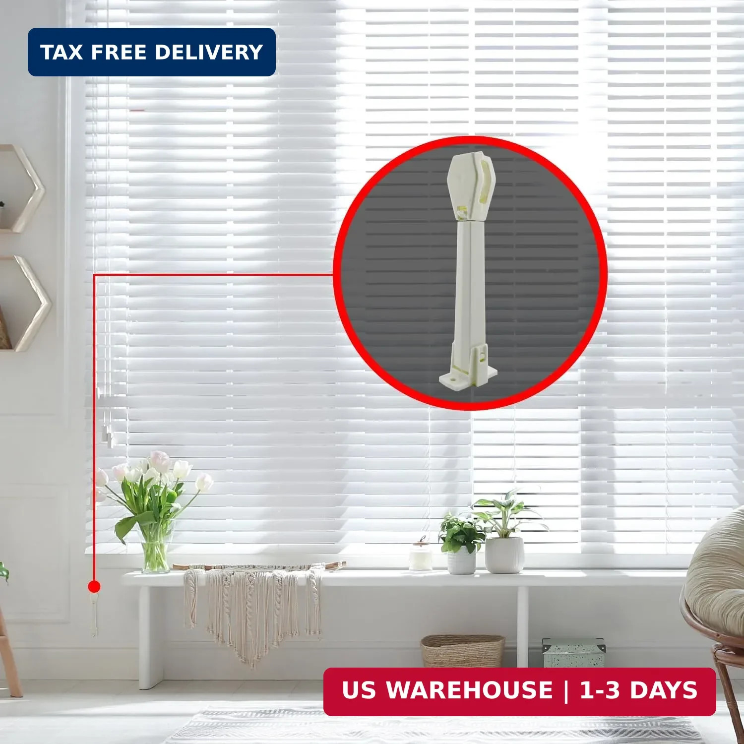 Amazing Drapery Hardware Spring Loaded Cord Tensioner for Cord Loops – Ivory, Wa