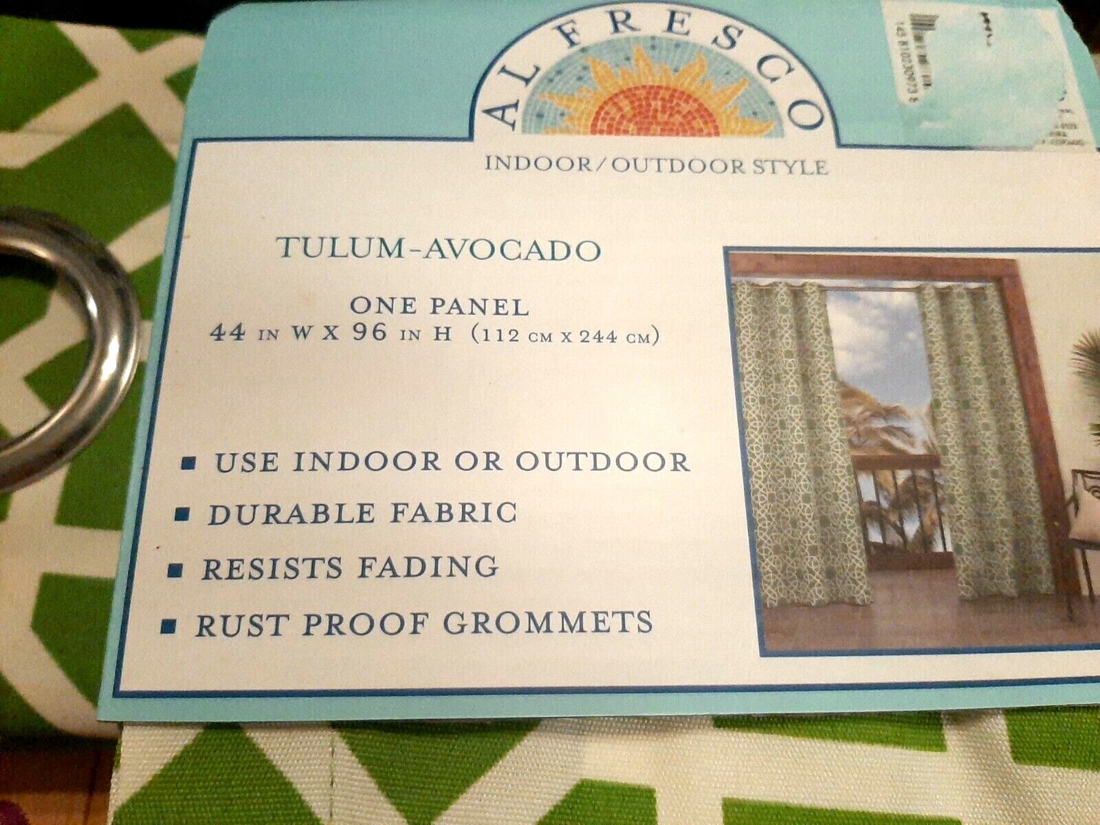 PR 44×96 Ellery MOROCCAN GEO INDOOR OUTDOOR CURTAIN PANELS TEAL BLUE