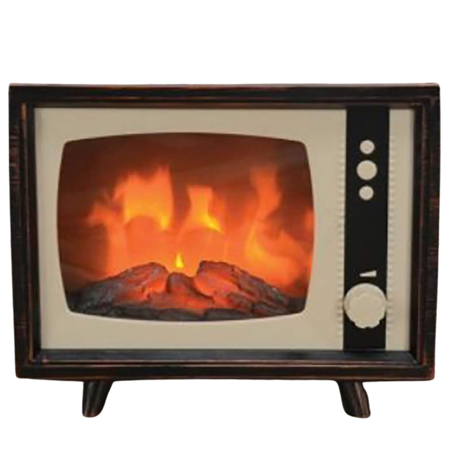 Decorative Realistic Fireplace Compact Retro Television with LED Moving Flame…