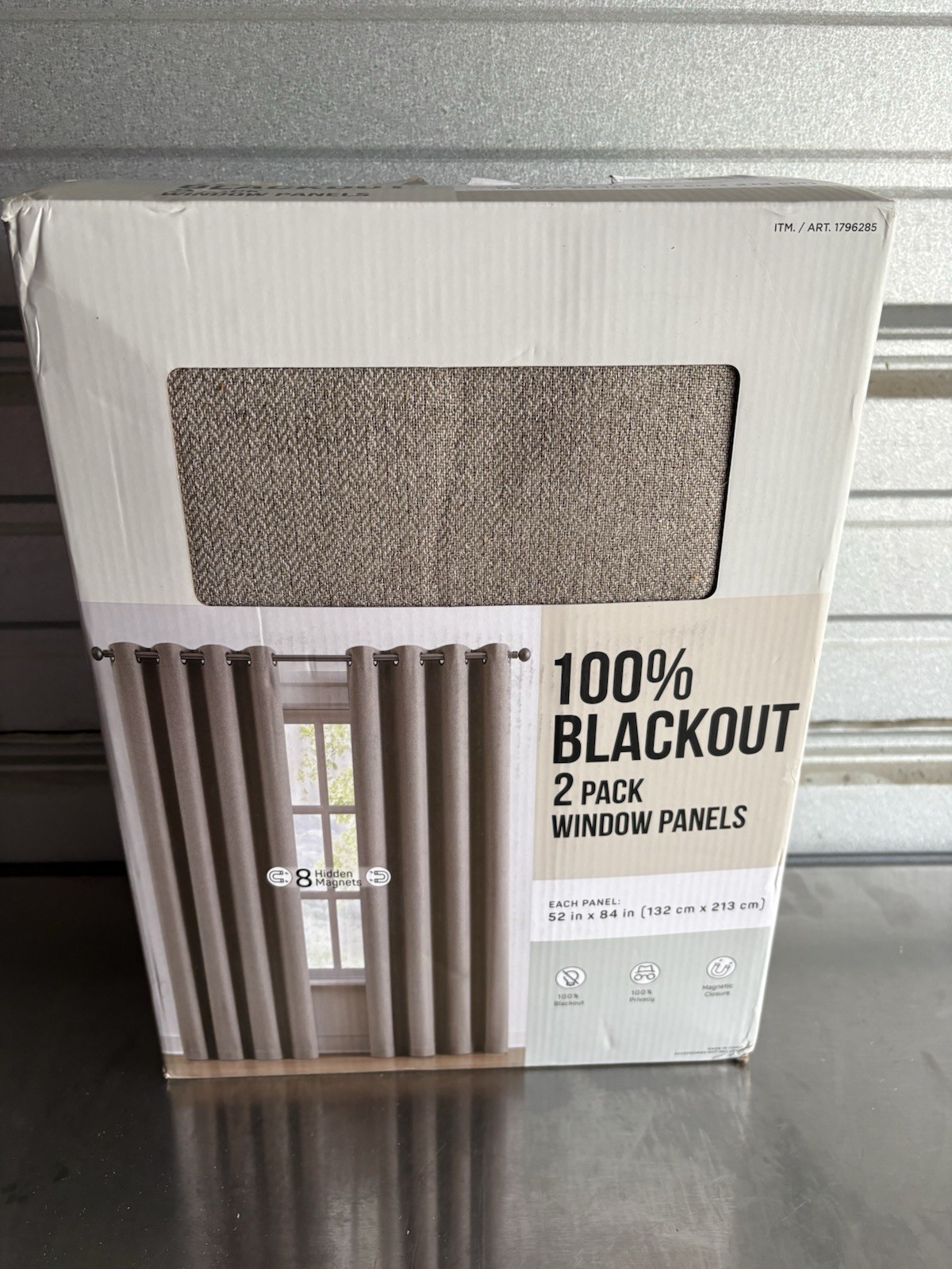 100% Blackout Curtains 52×84 2 Pack Magnetic Closure Beige Window Panels