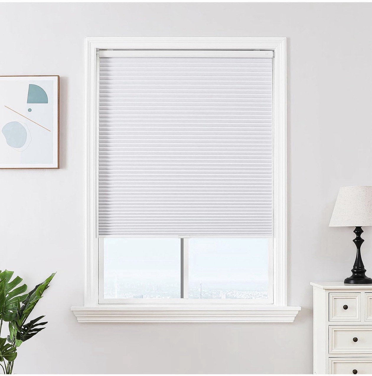 Joydeco Window Blinds Cellular Cordless Blackout Shades 43″ W × 64″ H