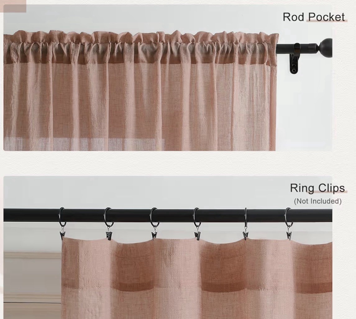 2 Panels – Sheer Window Rod Pocket Curtain Set 84″ X52 Inches Long New CC