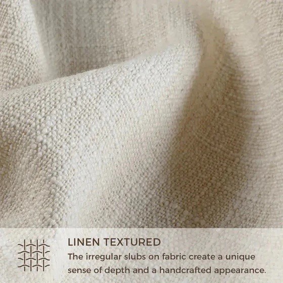 TWOPAGES Liz Linen Drape Pleated Curtains (2) 26”Wx84”L Beige White Unlined NEW