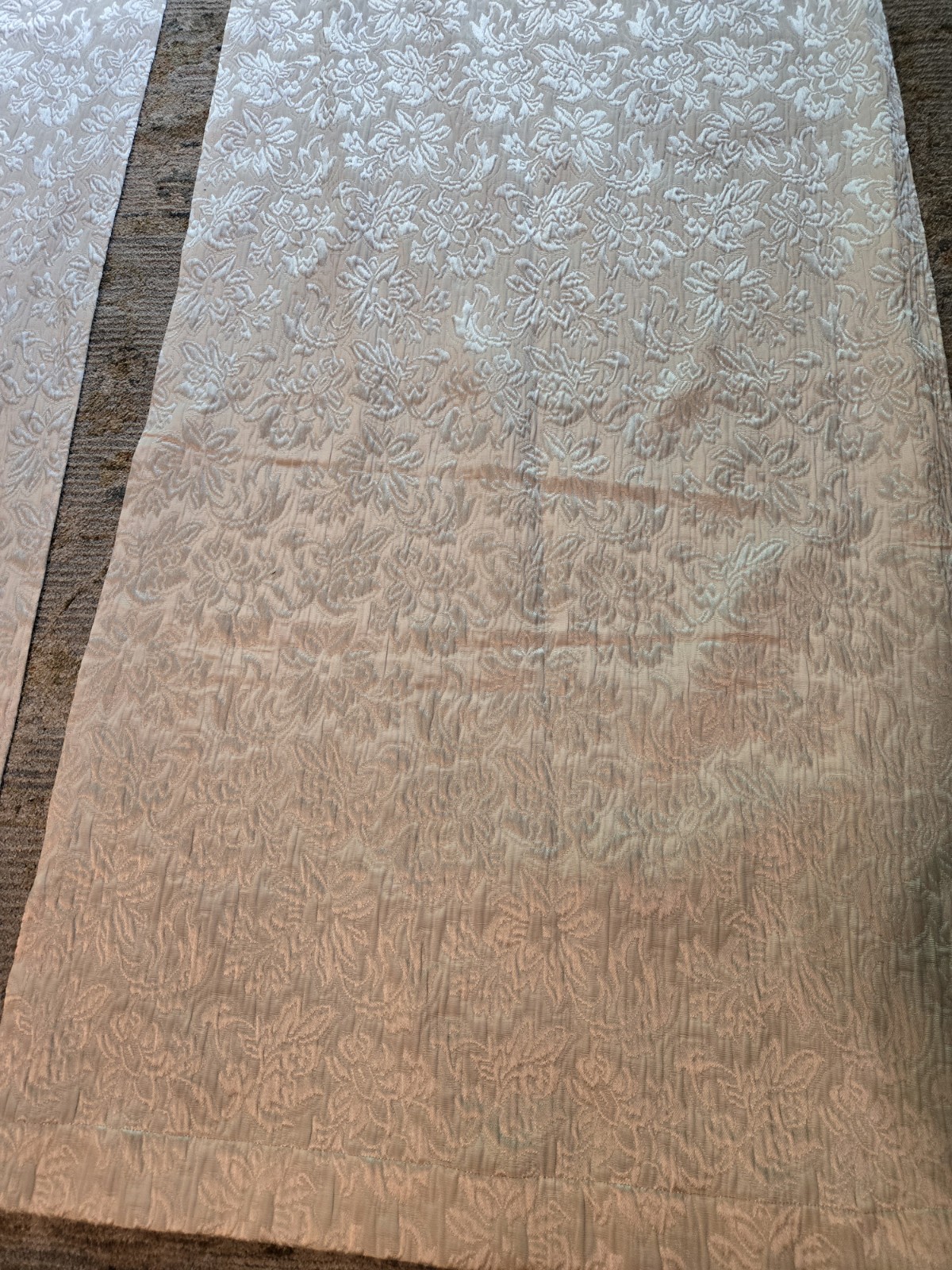 Gorgeous Handmade Ivory Brocade Draperies 4 pcs 87 x 28 each