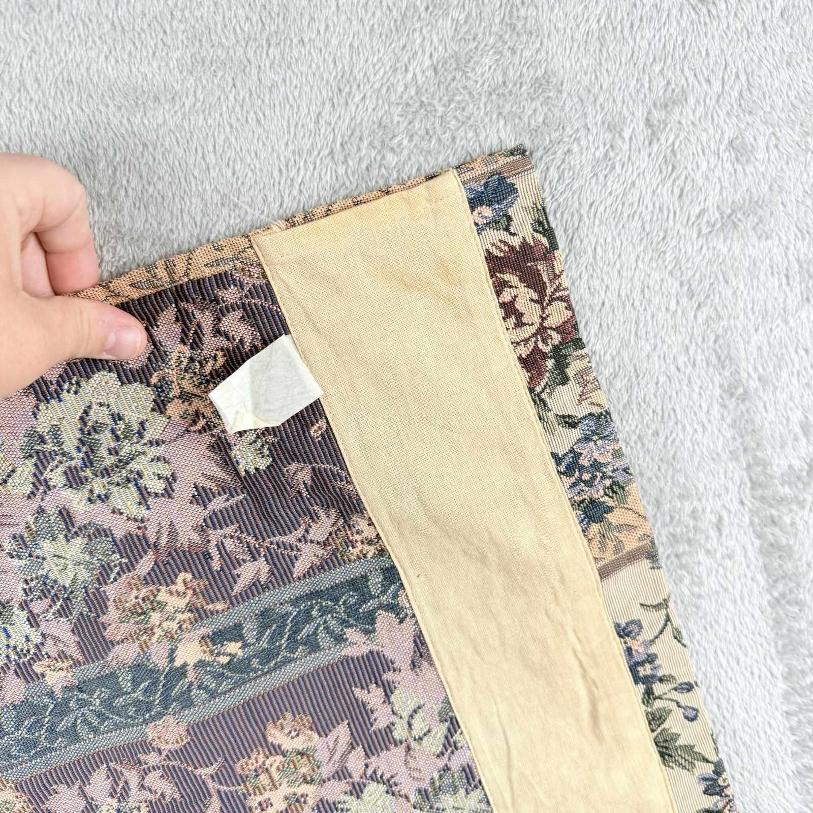 Waverly Felicite Jacobean Valance Set Dark Florals Whimsigoth Fringe 50″X14″