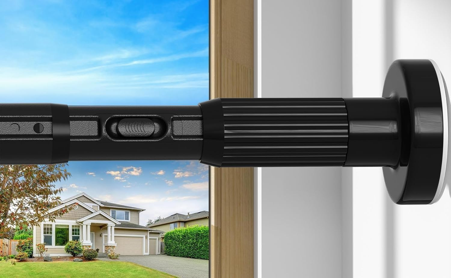 Heavy Duty Black Tension Curtain Rod 41-146In, No Drill, 2 Pack