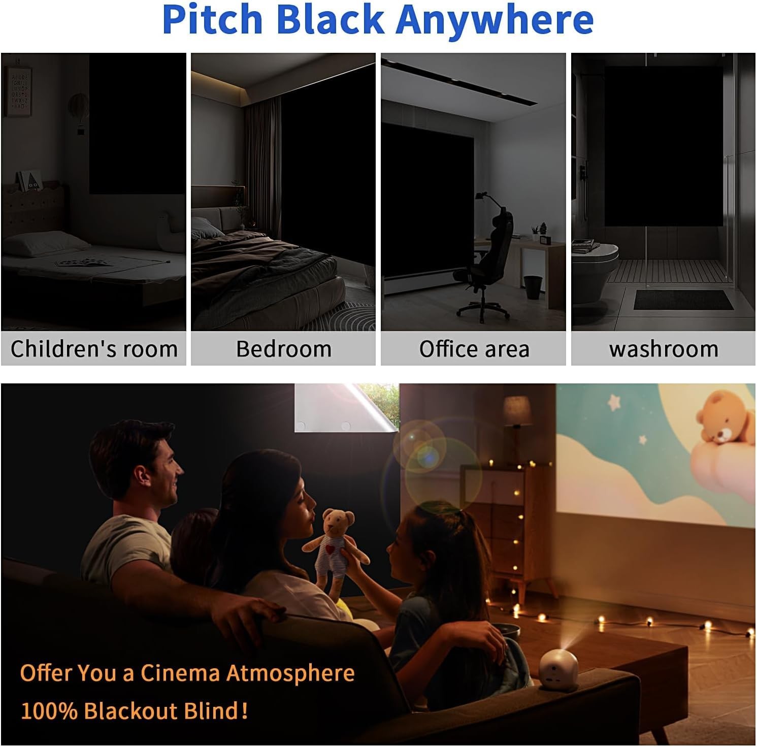 100% Portable Blackout Curtains, Portable DIY Blinds, No Drill Travel Blackou…