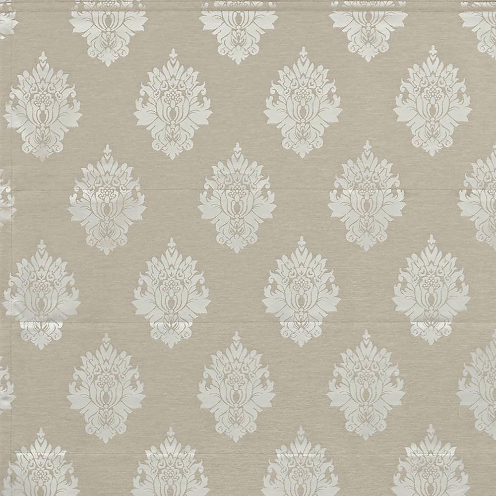 Marseilles Damask Natural Cordless Total Blackout Polyester Roman Shade 27 In. W