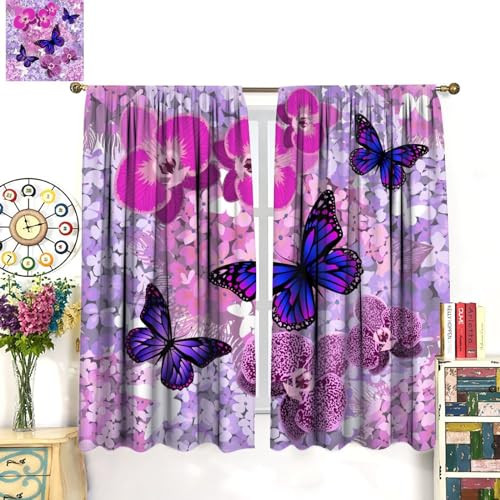 Butterfly Decor Curtains for Girls Boy Home Decor, Romantic Fantasy