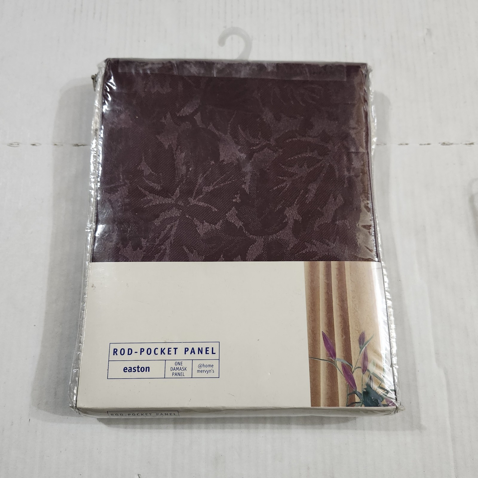 Easton Rod Pocket Damask Panel 42 x 84 Plum Curtain Cotton Polyester