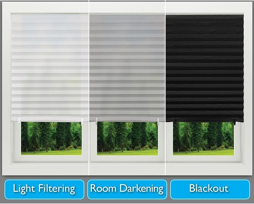 Blackout Pleated Paper Shade Cordless for Windows Blackout 36×72 6 Pack