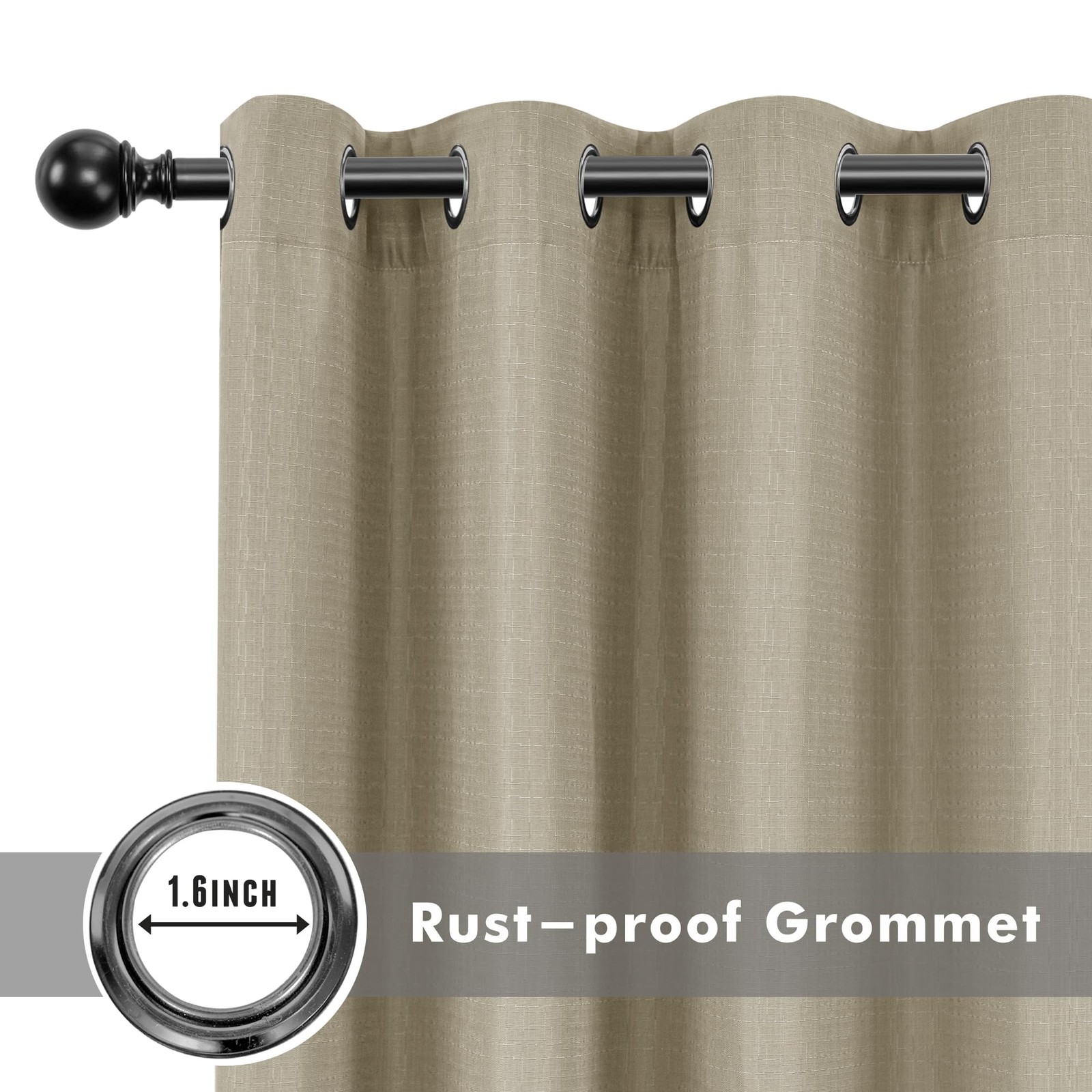 Outdoor Curtains for Patio Waterproof-4 Panels Linen Gazebo Curtains 54″x84″-…