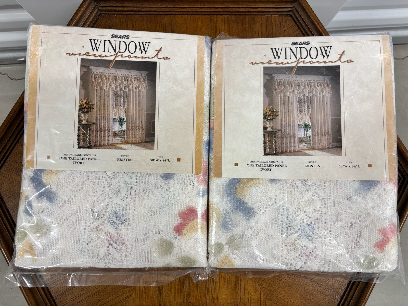 PAIR Sears Window Viewpoints Tailored Curtain Panel Lily 54×84 Kristen Floral