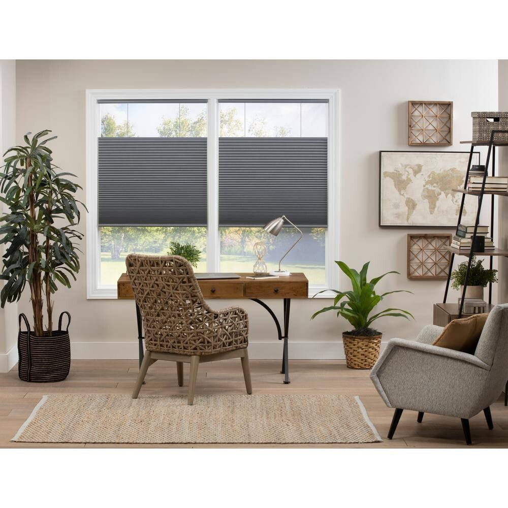 PERFECT LIFT Anchor Gray Cordless Top Down Bottom Up Cellular Shade 23 W x 48 L